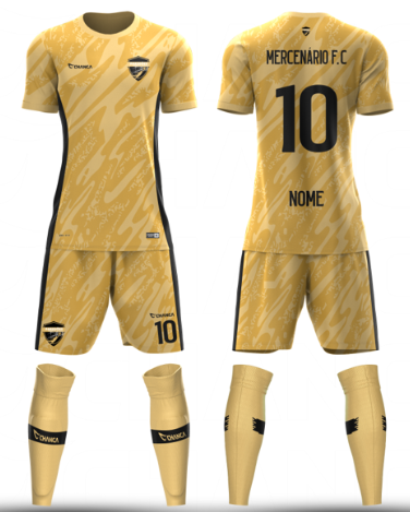 Uniforme dourado Mercenário FC
