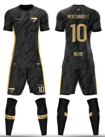 Uniforme preto Mercenário FC